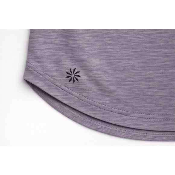 Athleta Girl Comeback Tee Purple Heather Mesh Back Size L 12 Athletic Shirtk - Picture 5 of 7